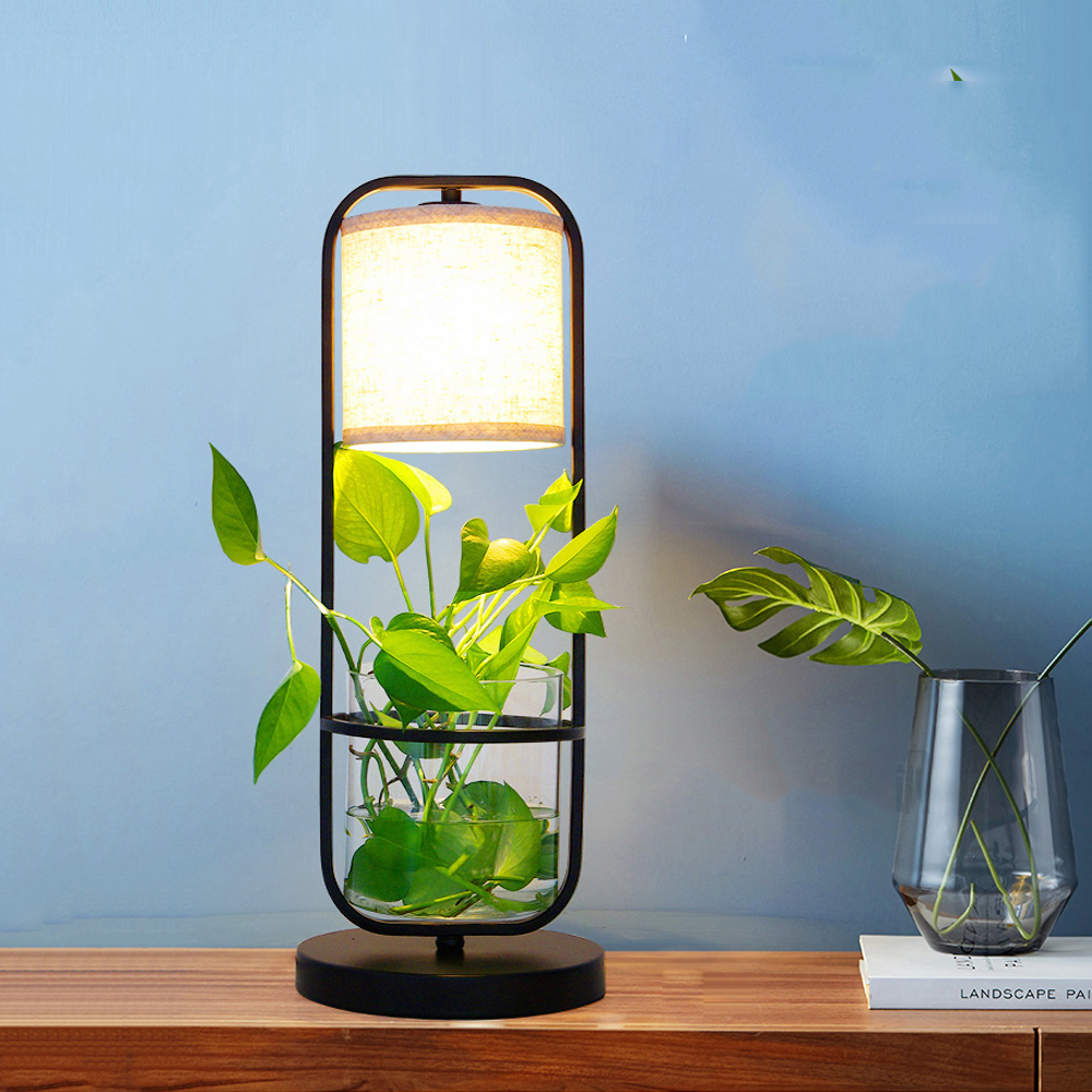 Home Textiles Bd - Fashion Nordic Bedside LED Glass Plant