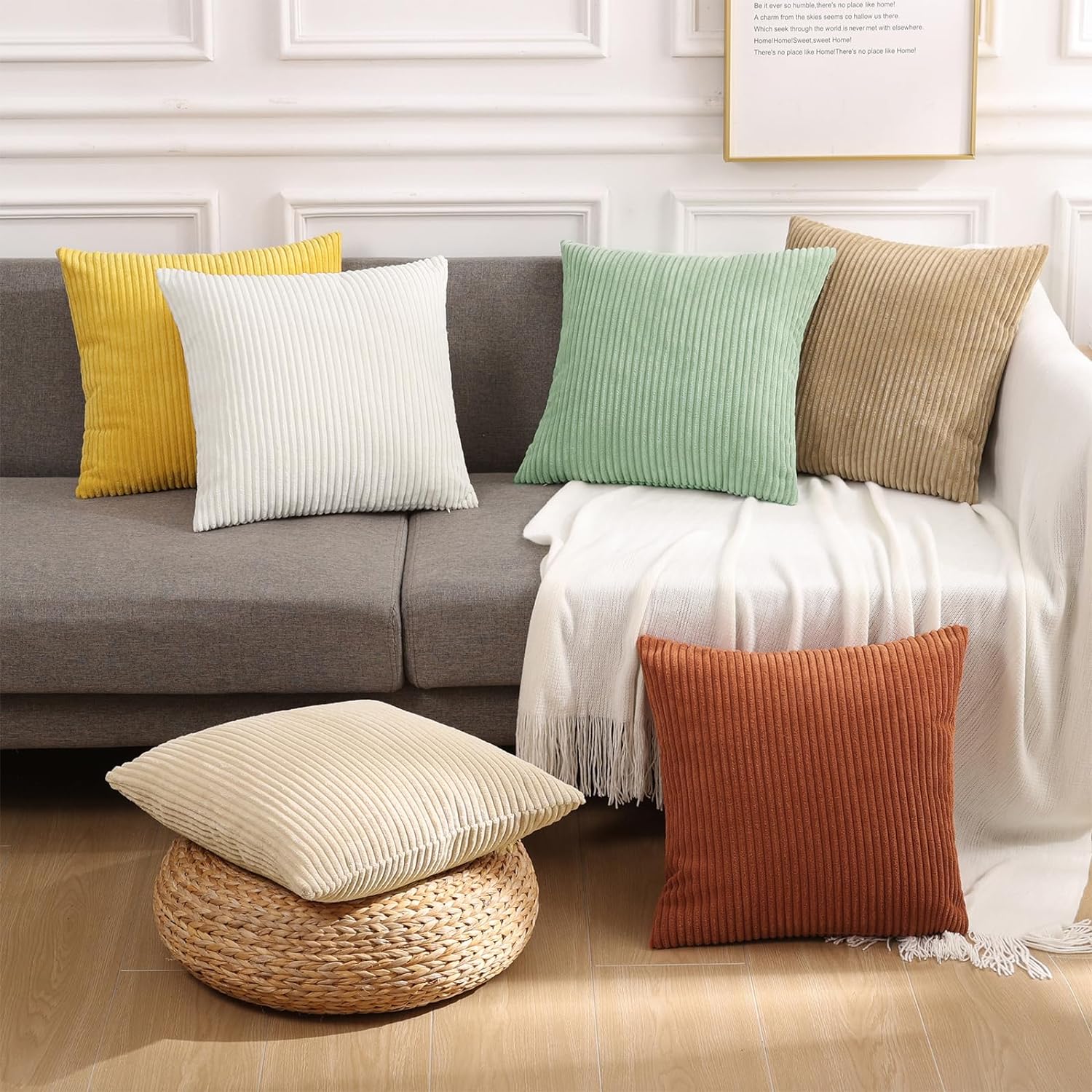 Corduroy Throw Pillow Covers 1 - Pillow Insert 18X18 avis et prix