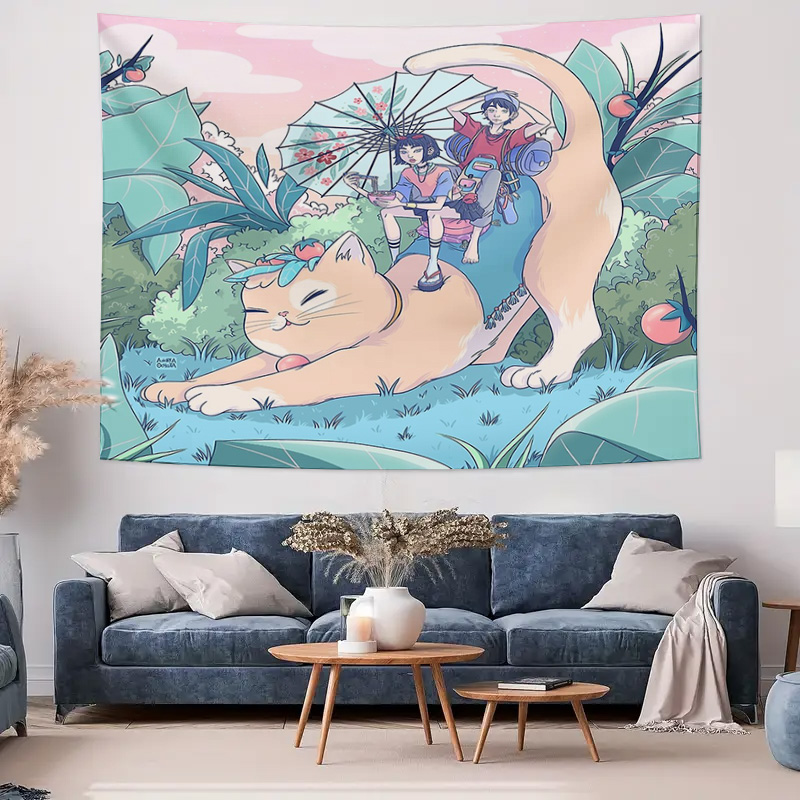Anime Tapestry Forest Wall Han - Home Art Textiles avis et prix
