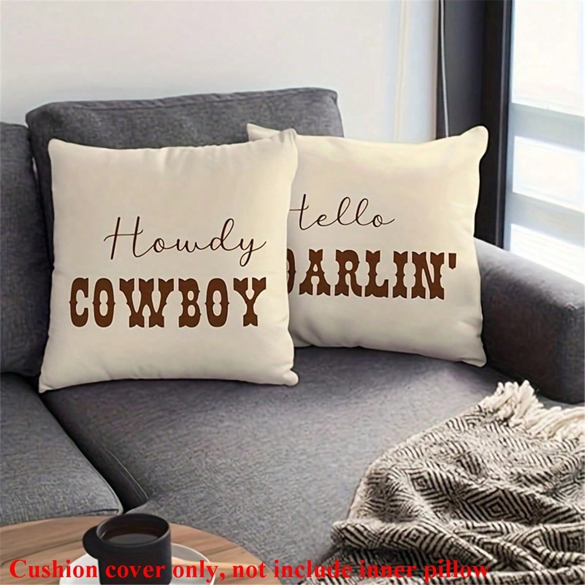 2pcs Western Cowboy Throw Pill - Pillow Insert 18X18 avis et prix