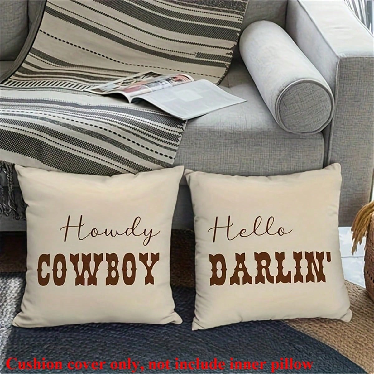 2pcs Western Cowboy Throw Pill - Pillow Insert 18X18 avis et prix