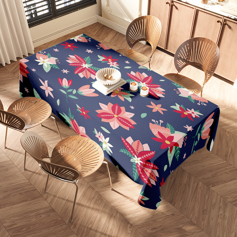 Blue Floral TableclothModern P - Home Textiles Com avis et prix
