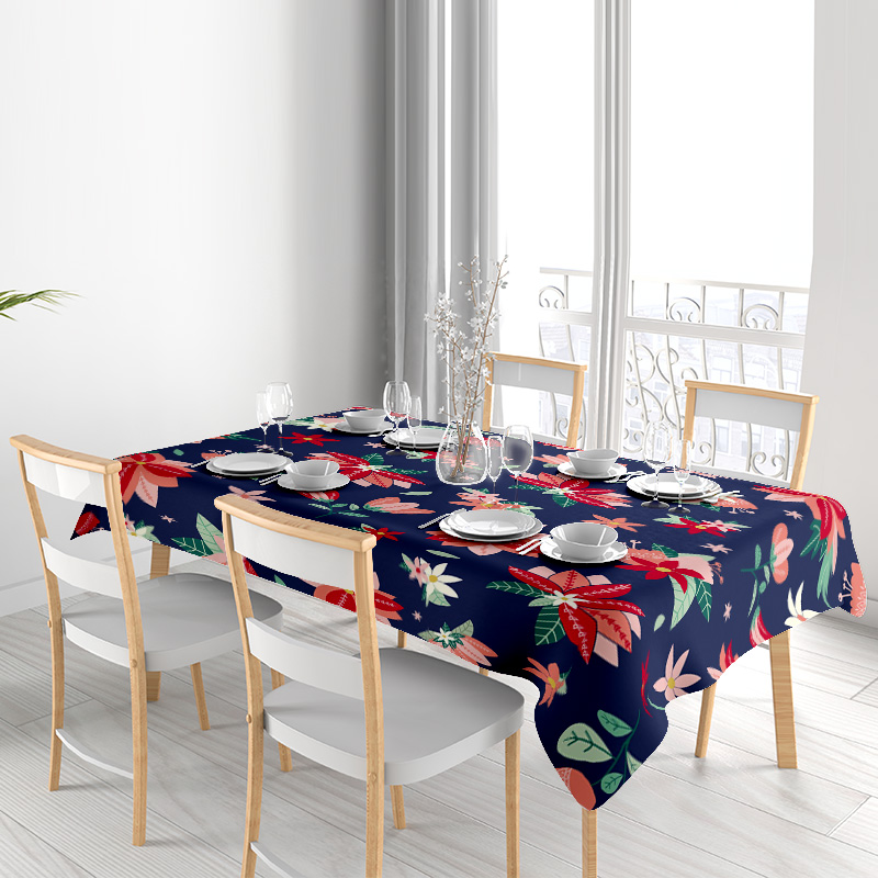 Blue Floral TableclothModern P - Home Textiles Com avis et prix