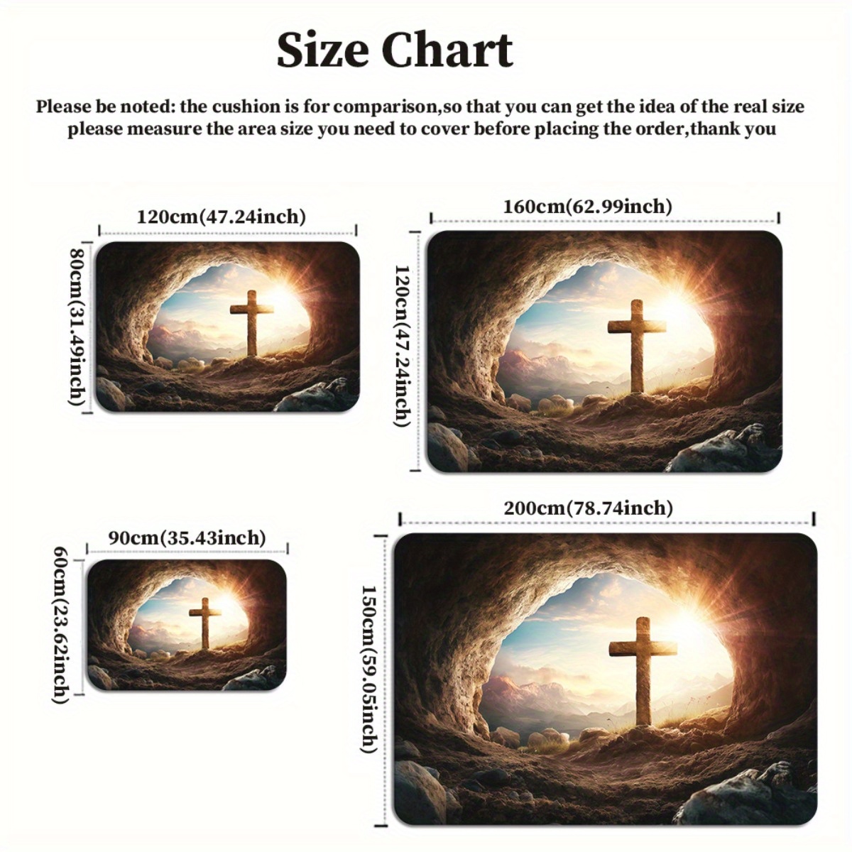 Religious cross cave rug spiri - Sunrise Home Textiles & Apparel avis et prix