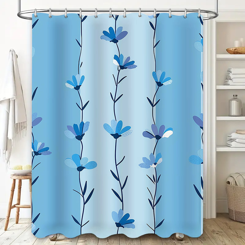 Blue Floral Shower Curtain, So - Home Textiles Com avis et prix