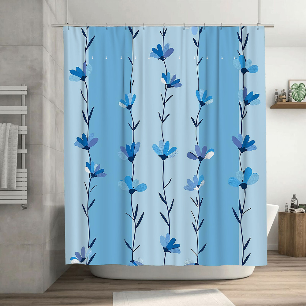 Blue Floral Shower Curtain, So - Home Textiles Com avis et prix