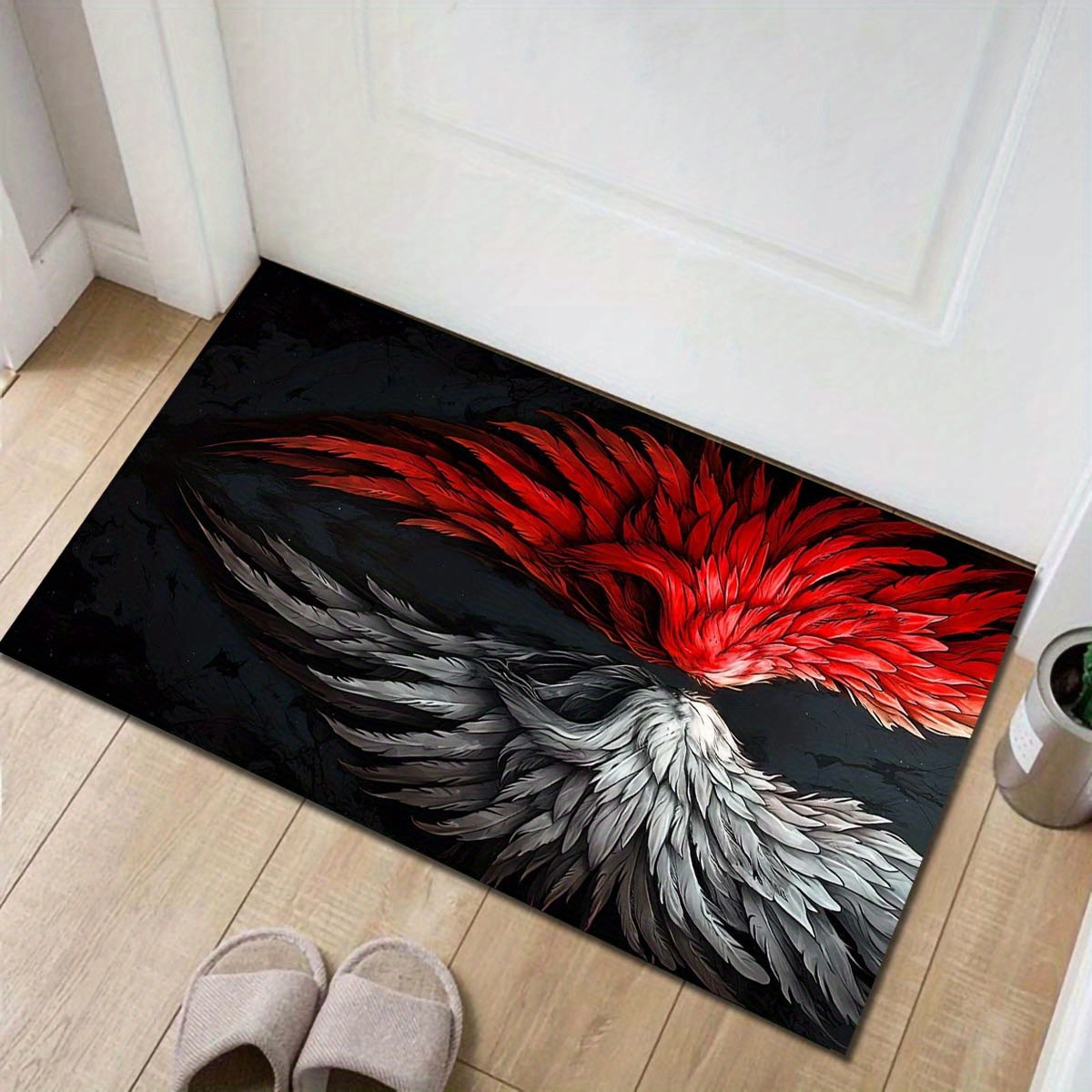 Red and White Wings Rug Modern - Home Art Textiles avis et prix