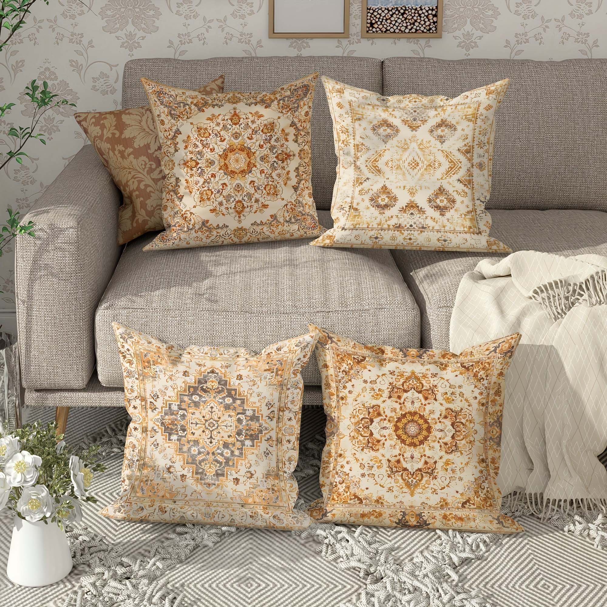 Pillow Covers Set of 4 Bohemia - Pillow Insert 18X18 avis et prix