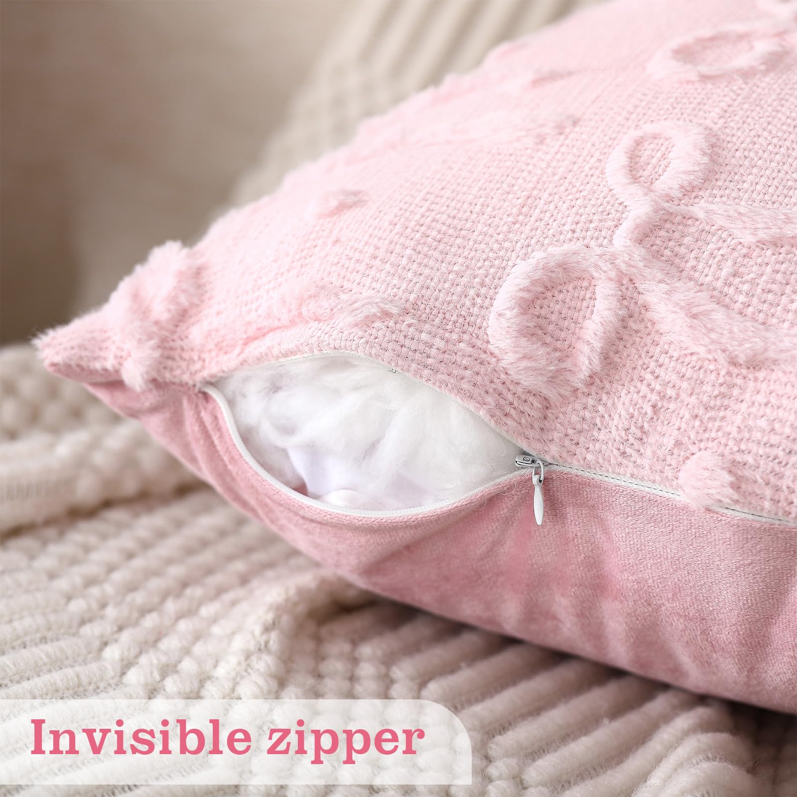 Pink Bow Throw Pillow Covers 1 - Pillow Insert 18X18 avis et prix